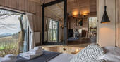 Step down into bedroom