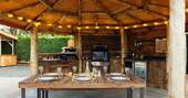 Covered outdoor dining area
