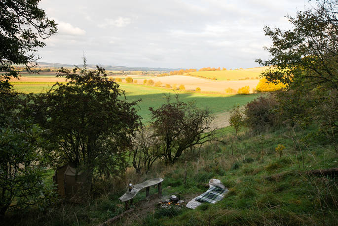 Pack a picnic, grab a blanket and sit down by the fire looking over the hills of Wiltshire at Puckshipton 